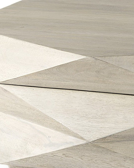 48" Natural Solid Wood Hexagon Lift Top Solid Coffee Table