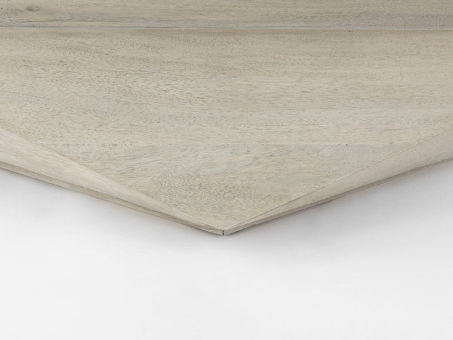 48" Natural Solid Wood Hexagon Lift Top Solid Coffee Table