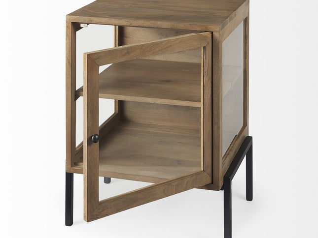 26" Brown Solid Wood Square End Table