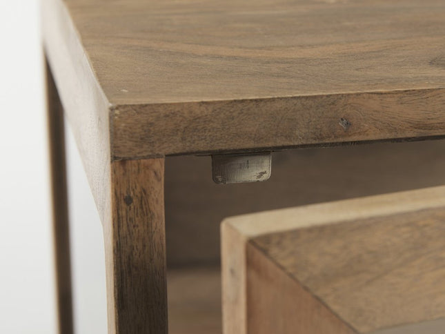 26" Brown Solid Wood Square End Table