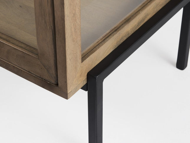 26" Brown Solid Wood Square End Table