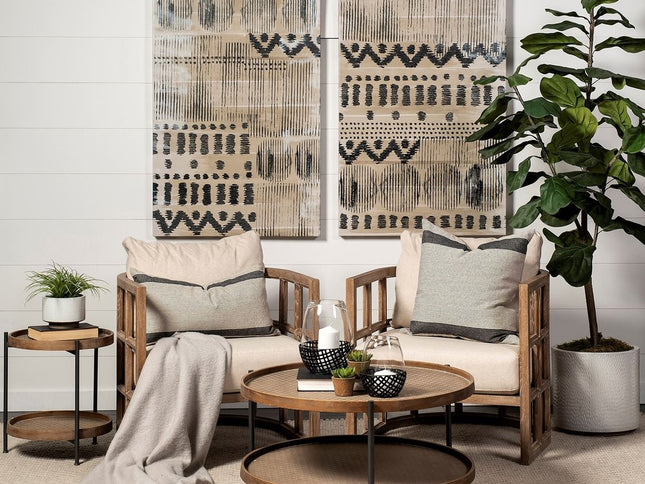 19" Brown Solid Wood Round End Table