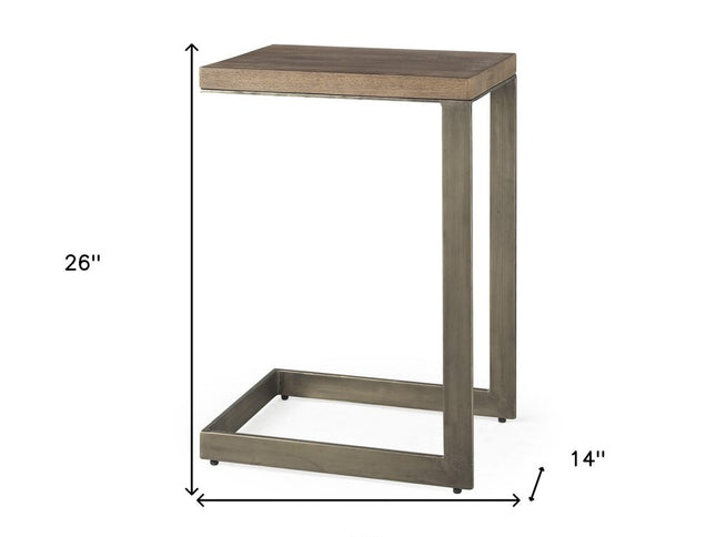 26" Brown Solid and Manufactured Wood Square End Table