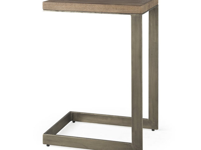 26" Brown Solid and Manufactured Wood Square End Table