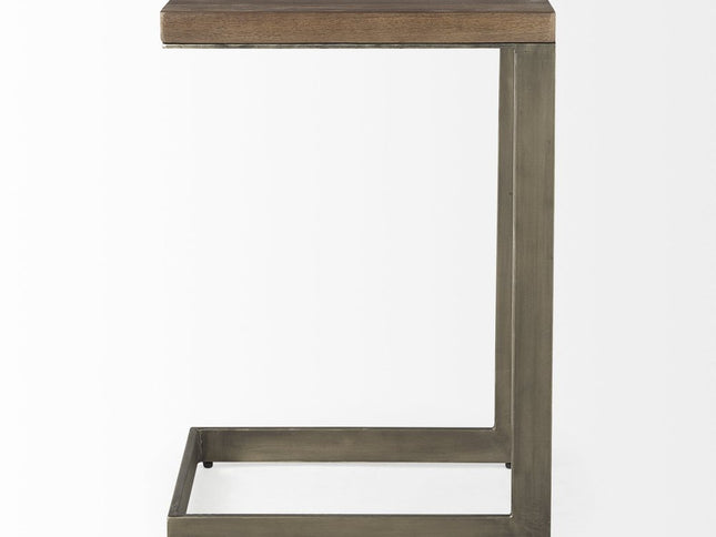 26" Brown Solid and Manufactured Wood Square End Table