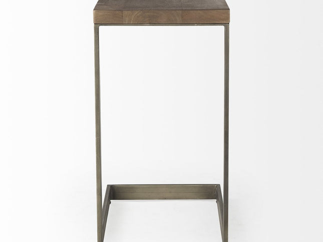 26" Brown Solid and Manufactured Wood Square End Table