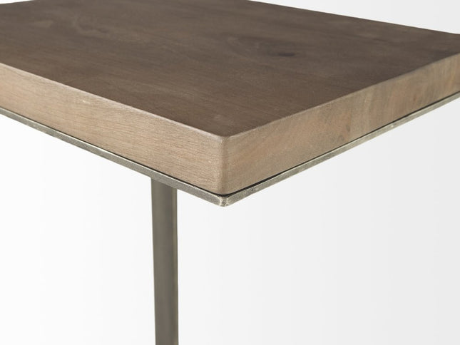 26" Brown Solid and Manufactured Wood Square End Table