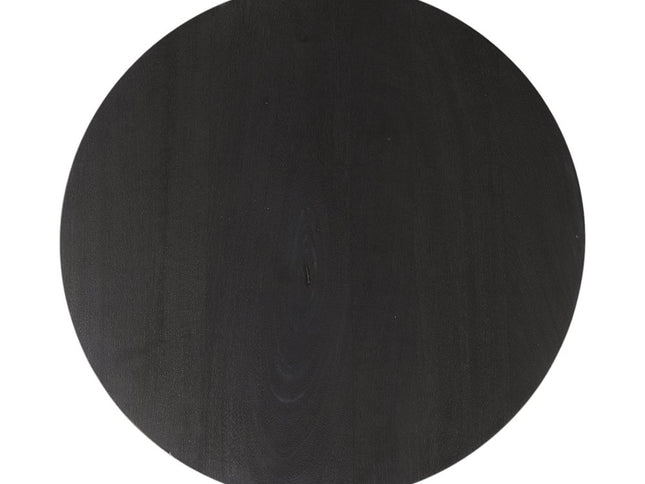 24" Black Solid and Manufactured Wood Round End Table