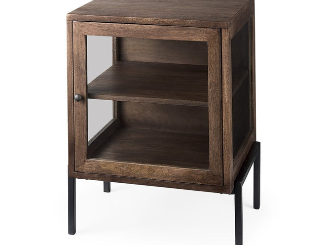 24" Brown Solid Wood Square End Table