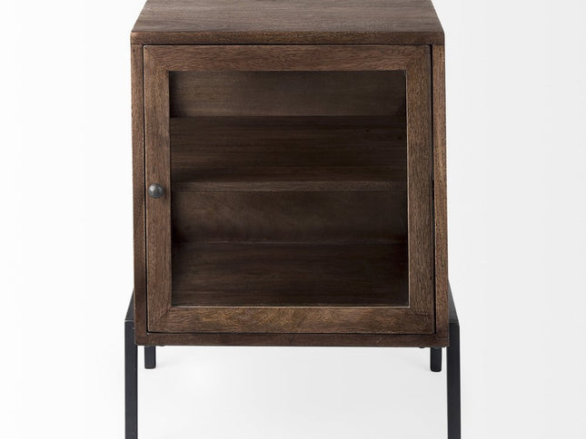 24" Brown Solid Wood Square End Table