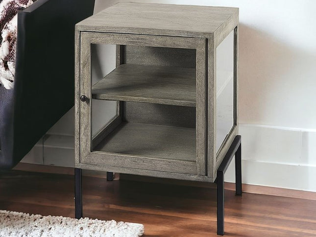 24" Brown Solid Wood Square End Table