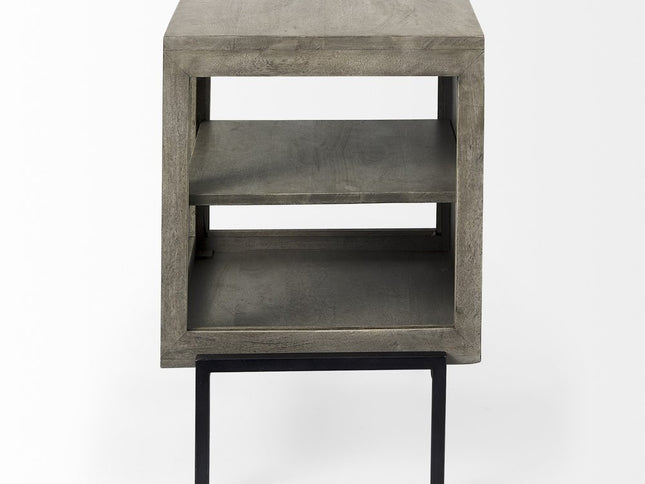 24" Brown Solid Wood Square End Table