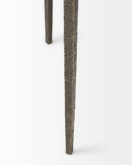 23" Bronze And Clear Glass And Metal Round End Table With Shelf