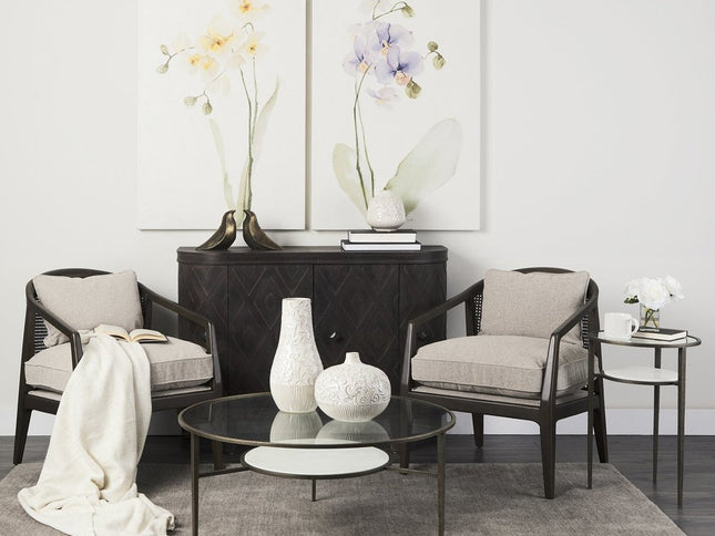 23" Bronze And Clear Glass And Metal Round End Table With Shelf