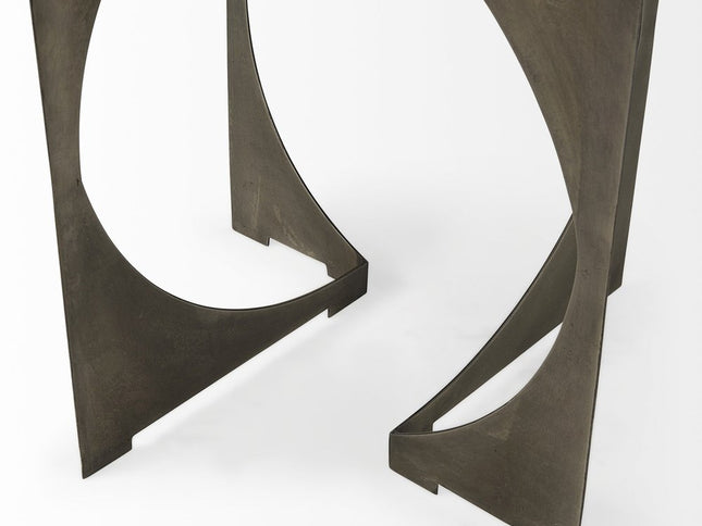 20" Black Marble Round End Table