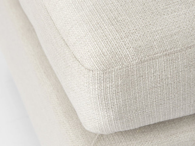 26" Beige Fabric and Brown Cocktail Ottoman