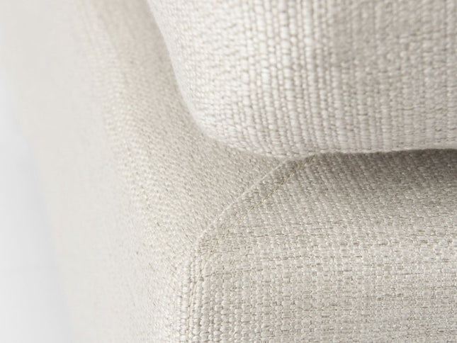 26" Beige Fabric and Brown Cocktail Ottoman