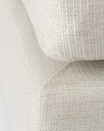 26" Beige Fabric and Brown Cocktail Ottoman