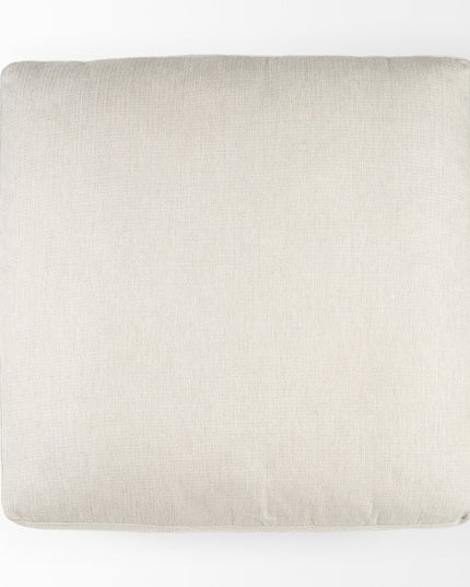 39" Beige Fabric and Brown Cocktail Ottoman