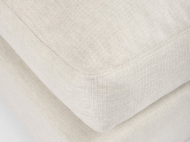 39" Beige Fabric and Brown Cocktail Ottoman