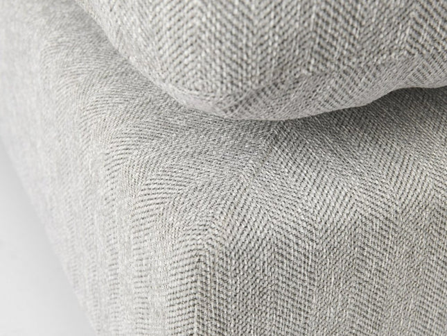 26" Light Gray Fabric and Brown Cocktail Ottoman