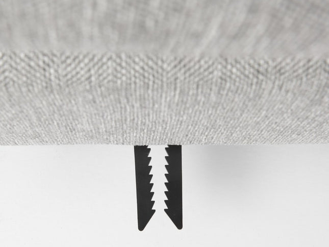 26" Light Gray Fabric and Brown Cocktail Ottoman