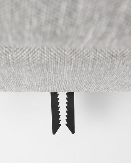 26" Light Gray Fabric and Brown Cocktail Ottoman