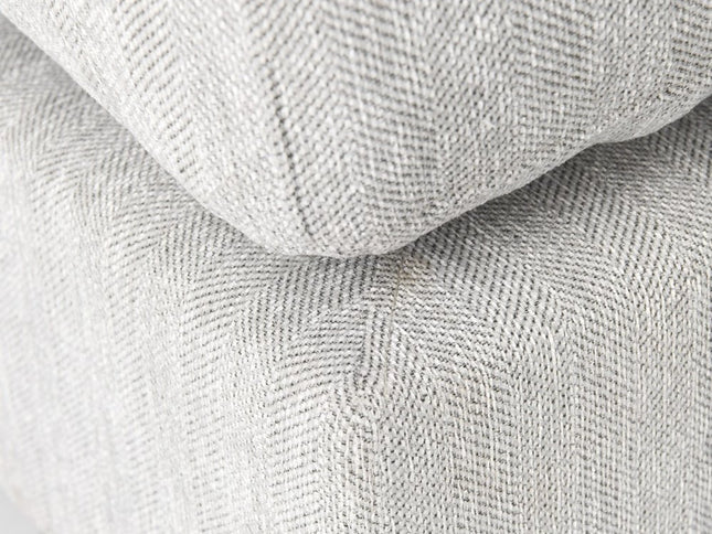 39" Light Gray Fabric and Brown Cocktail Ottoman