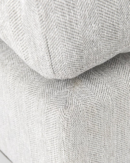 39" Light Gray Fabric and Brown Cocktail Ottoman