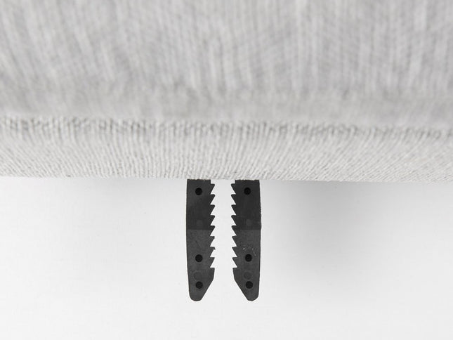 39" Light Gray Fabric and Brown Cocktail Ottoman