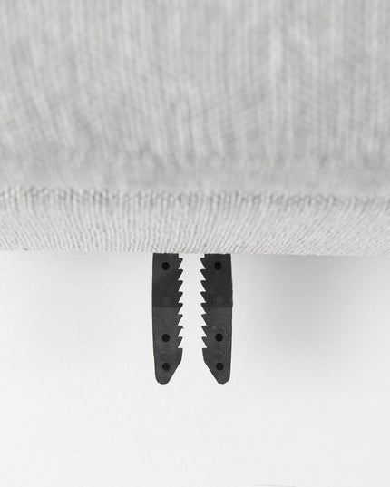 39" Light Gray Fabric and Brown Cocktail Ottoman