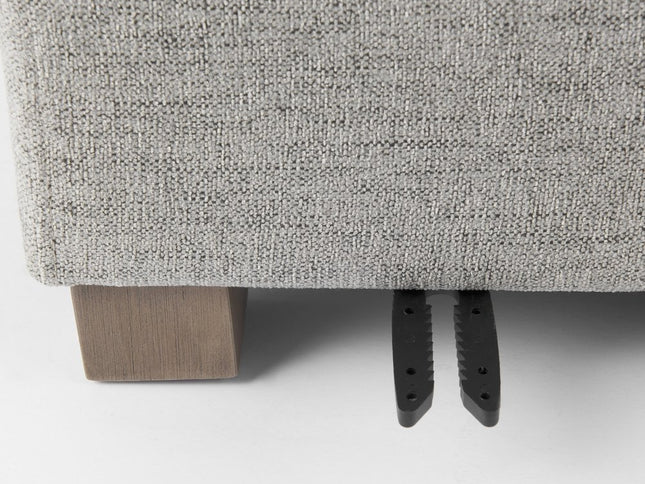 26" Gray Fabric and Brown Cocktail Ottoman