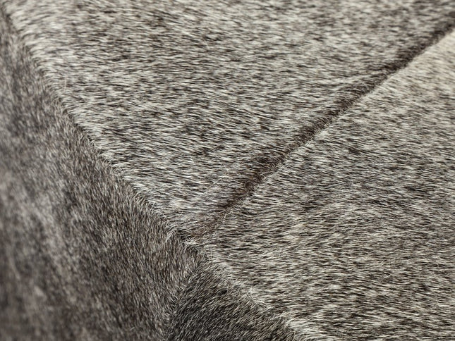 20" Gray Wool And Brown Footstool Ottoman