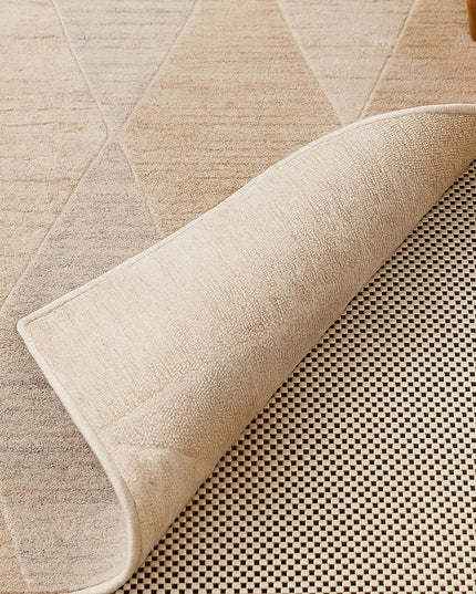 2' x 4' Ivory Striped Weave Non Slip Rug Pad