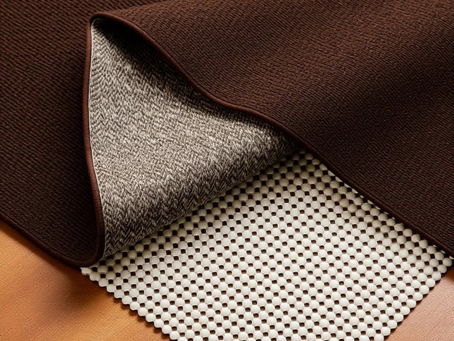 2' x 4' Ivory Striped Weave Non Slip Rug Pad