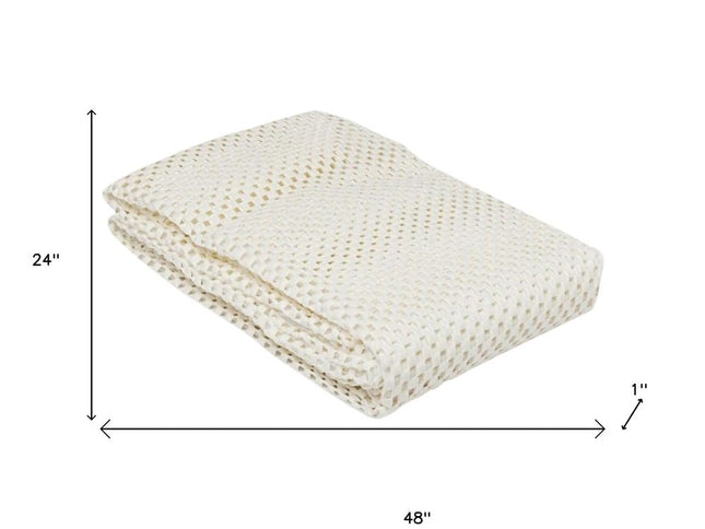 2' x 4' Ivory Striped Weave Non Slip Rug Pad