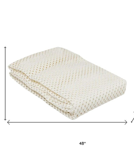 2' x 4' Ivory Striped Weave Non Slip Rug Pad