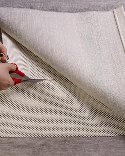 2' x 4' Ivory Striped Weave Non Slip Rug Pad