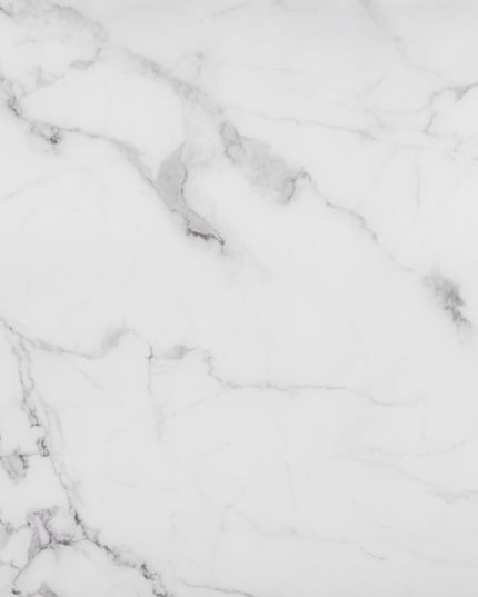 Set of Two White and Black Faux Marble And Glass And Steel Round Bunching Coffee Tables