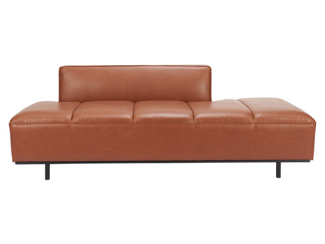 79" Brown Faux Leather Sofa With Black Legs