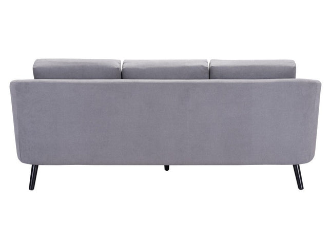 79" Gray Polyester Sofa With Black Legs
