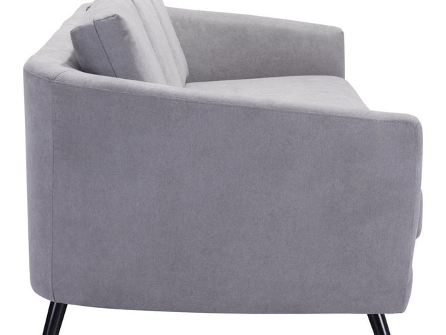 79" Gray Polyester Sofa With Black Legs