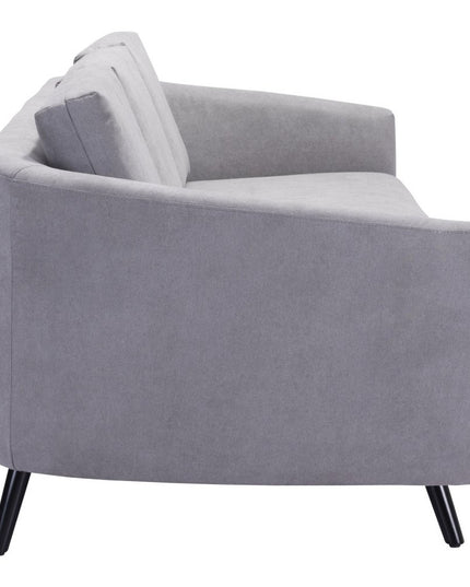 79" Gray Polyester Sofa With Black Legs
