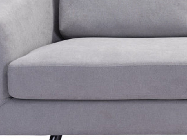 79" Gray Polyester Sofa With Black Legs