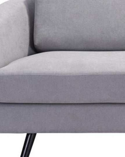 79" Gray Polyester Sofa With Black Legs