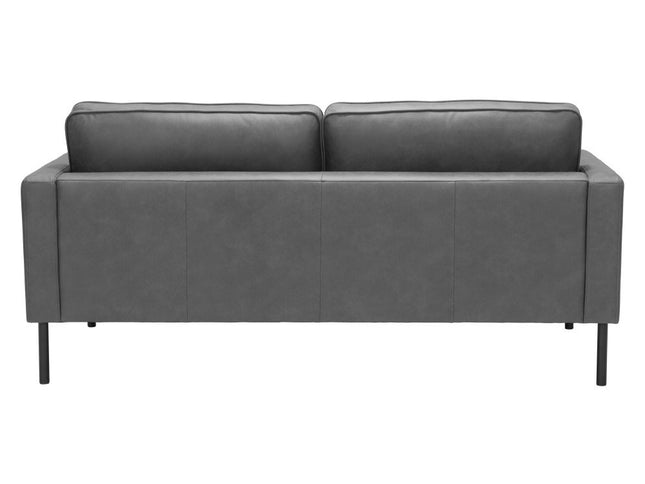 72" Gray Faux Leather Sofa