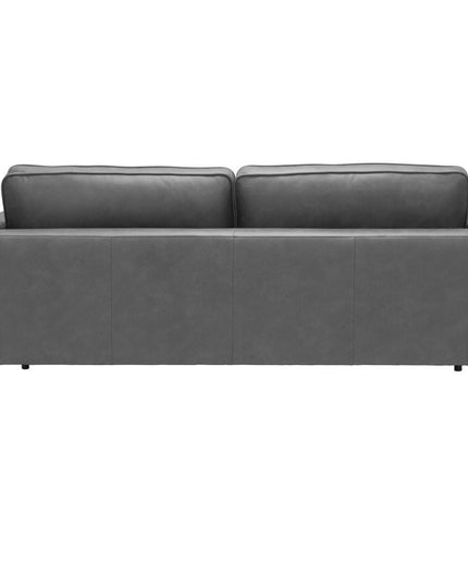 72" Gray Faux Leather Sofa