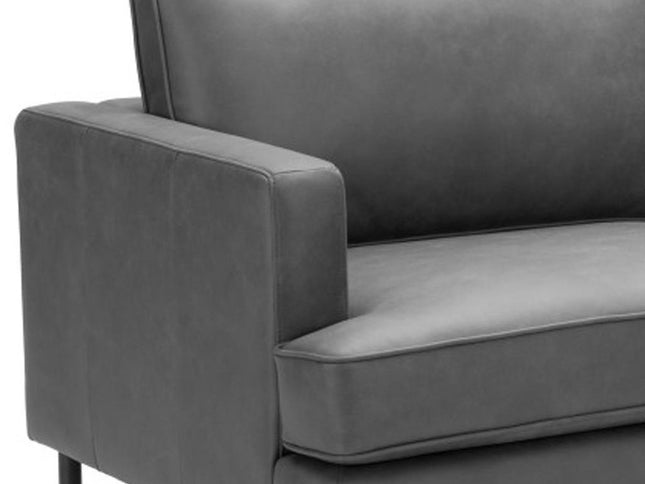 72" Gray Faux Leather Sofa