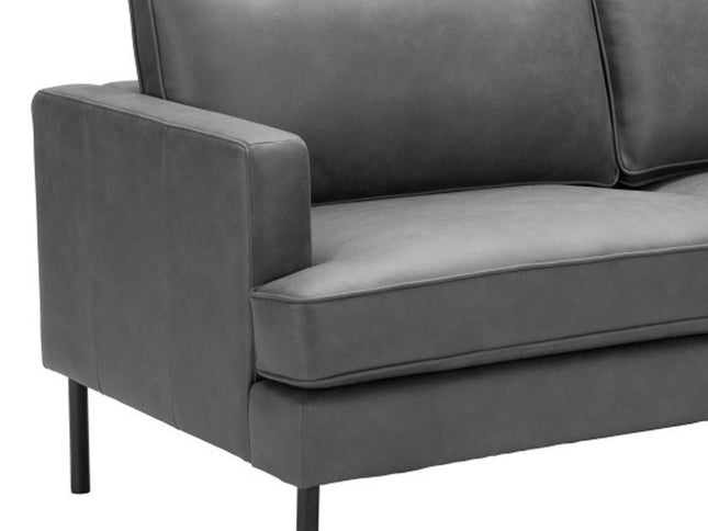 72" Gray Faux Leather Sofa