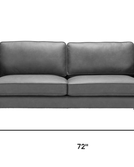 72" Gray Faux Leather Sofa
